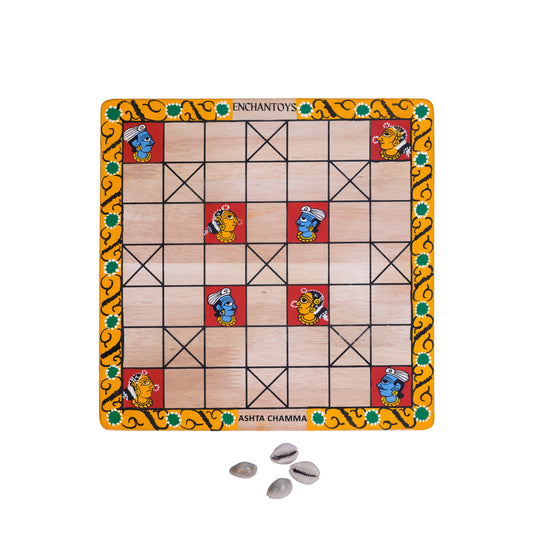 Buy Ashta Chamma Peeta Board – Handpainted with Horse Coins Online On Enchantoys
