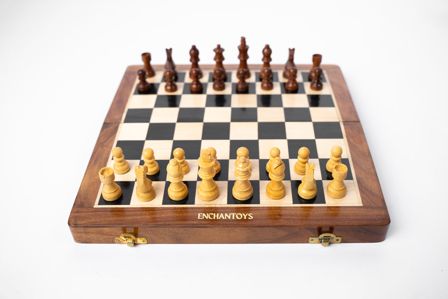 Buy Magnetic Wooden Chess Set– Best Folding Board with Storage Online On Enchantoys