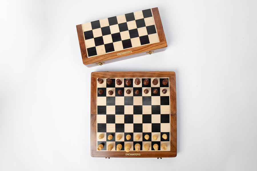 Buy Magnetic Wooden Chess Set– Best Folding Board with Storage Online On Enchantoys