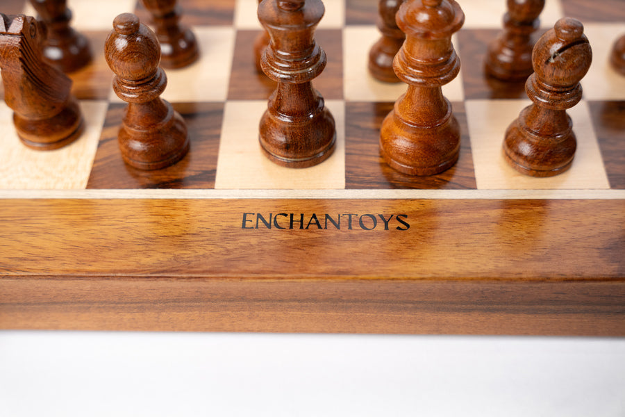 Buy Magnetic Wooden Chess Set – Luxe Folding Board with Drawers Online On Enchantoys