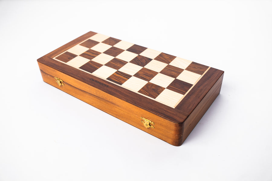 Buy Magnetic Wooden Chess Set – Luxe Folding Board with Drawers Online On Enchantoys