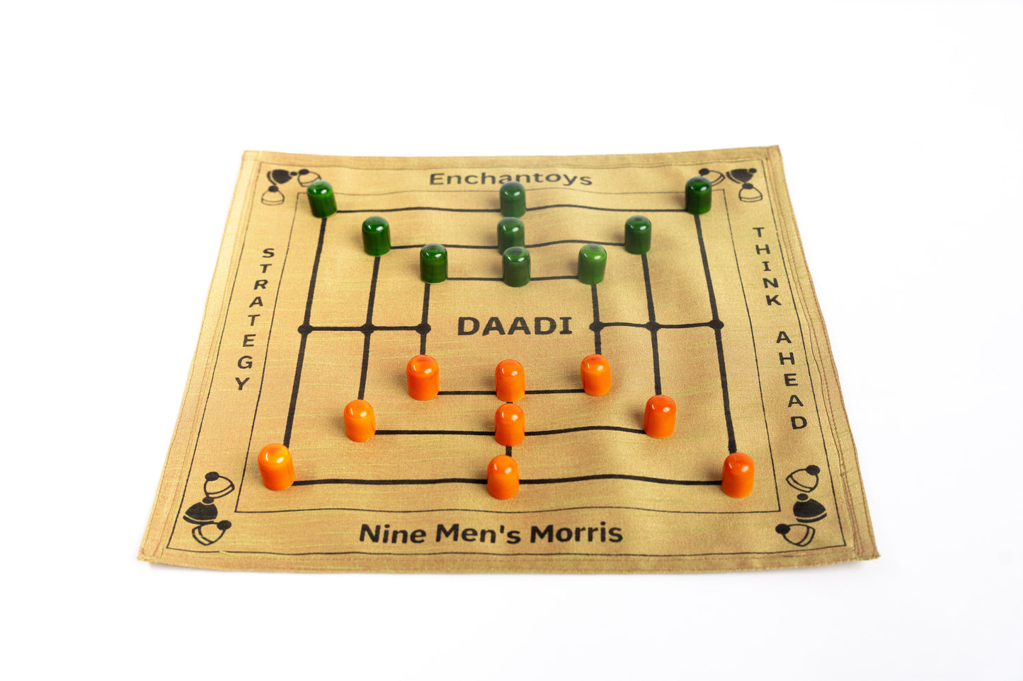 Buy Daadi Board Game – Raw Silk Navakankari/ Nine Men’s Morris Online On Enchantoys