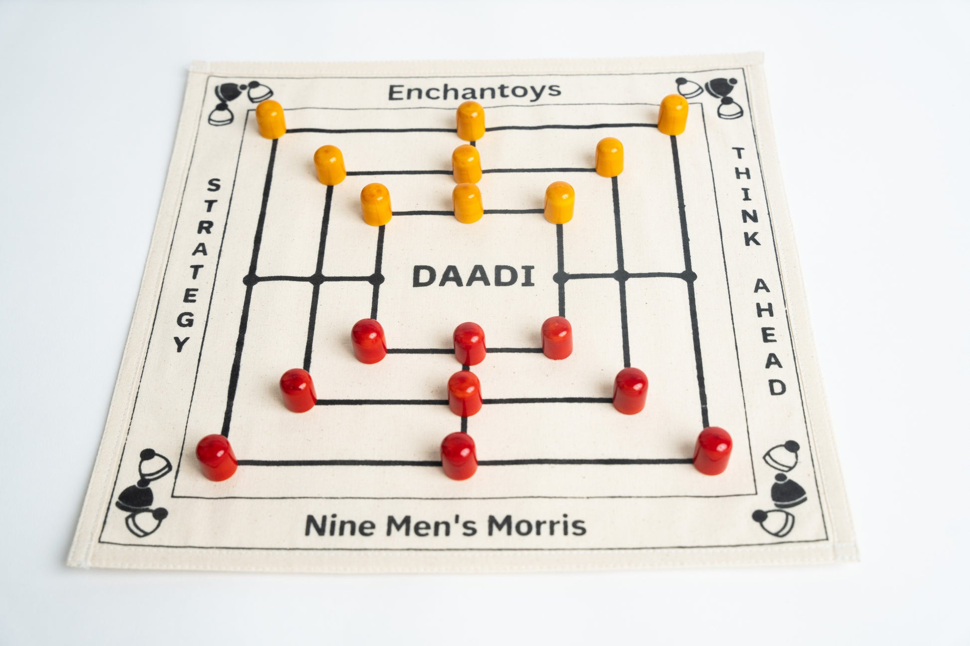 Buy Daadi Board Game–Cotton Cloth Navakankari/Nine Men’s Morris Online On Enchantoys