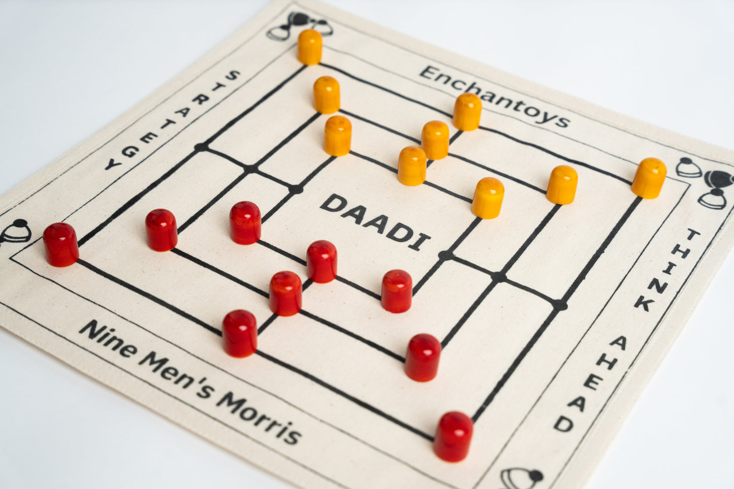 Buy Daadi Board Game–Cotton Cloth Navakankari/Nine Men’s Morris Online On Enchantoys