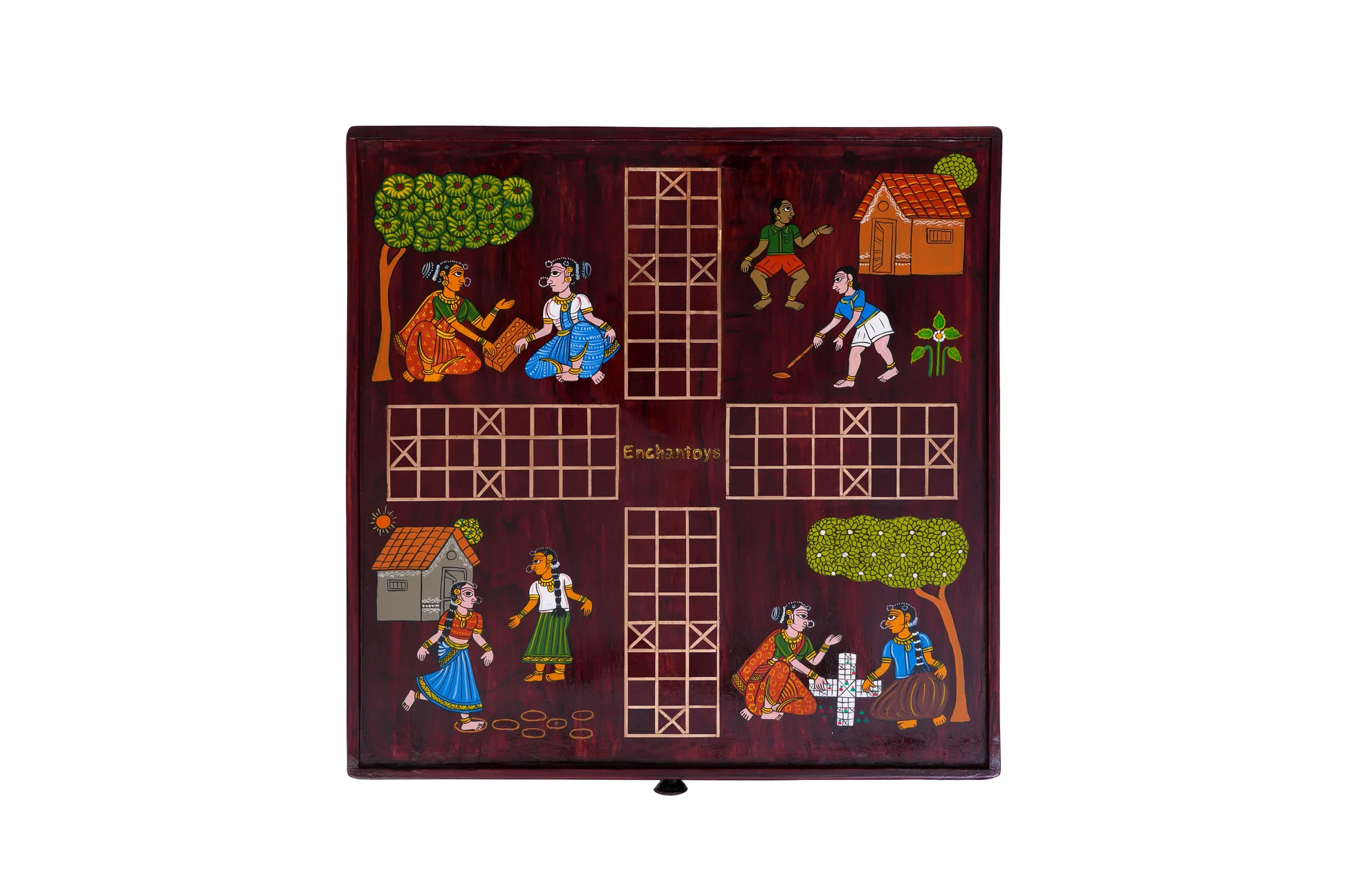 Buy Pachisi Board Game 24x24 – Handcrafted Teak Wood Luxury Online On Enchantoys