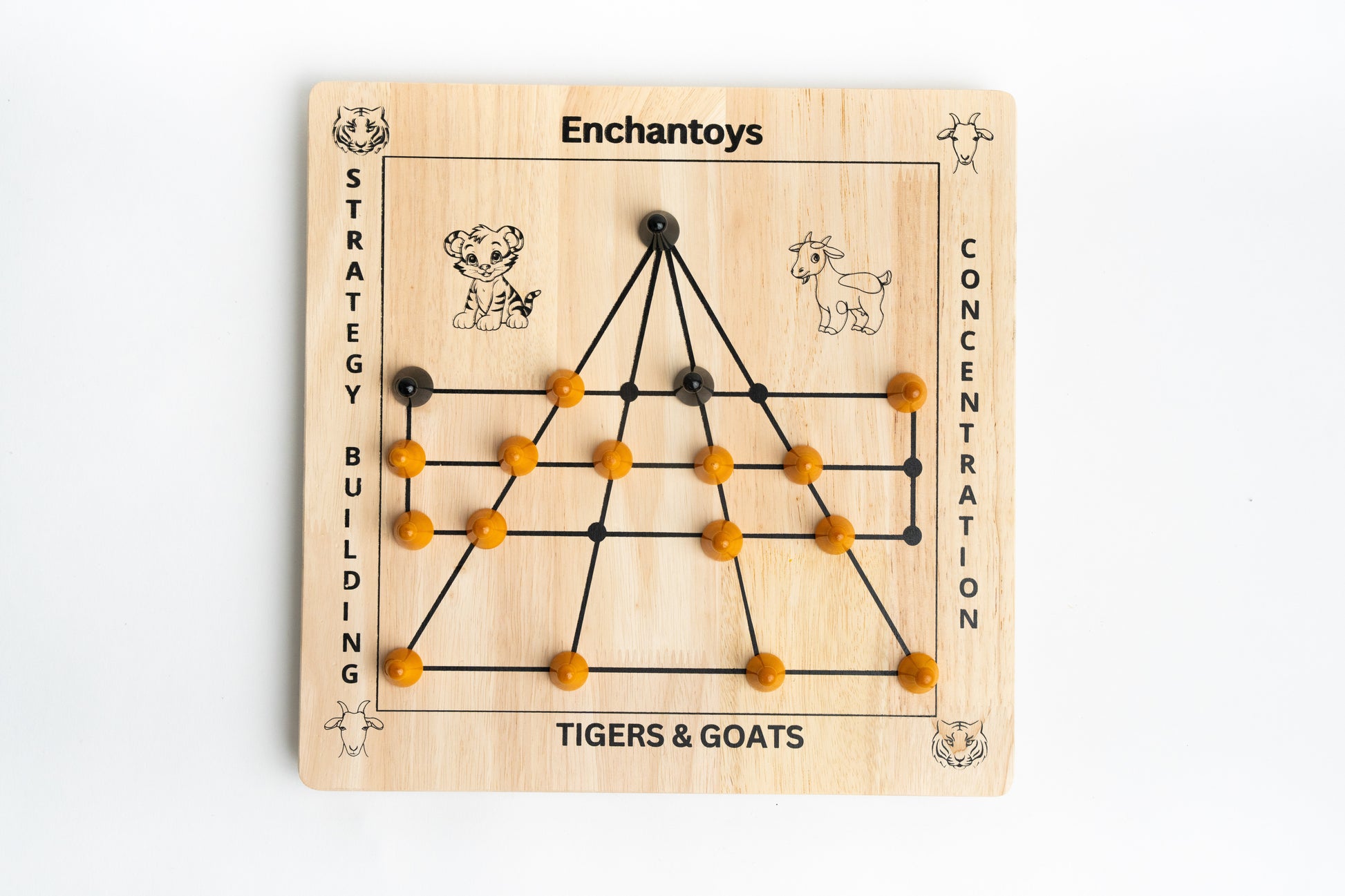 Buy Puli Meka (BaghChaal) – Wooden Peeta Indian Strategy Game Online On Enchantoys