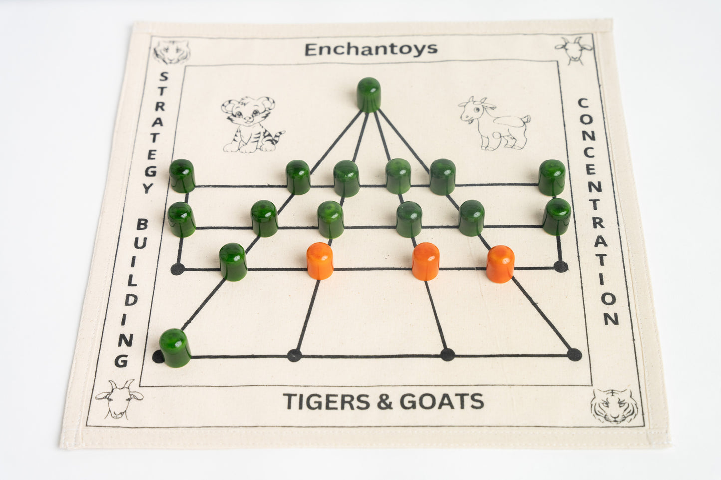Buy Puli Meka (BaghChaal) – Cotton Cloth Indian Strategy Game Online On Enchantoys