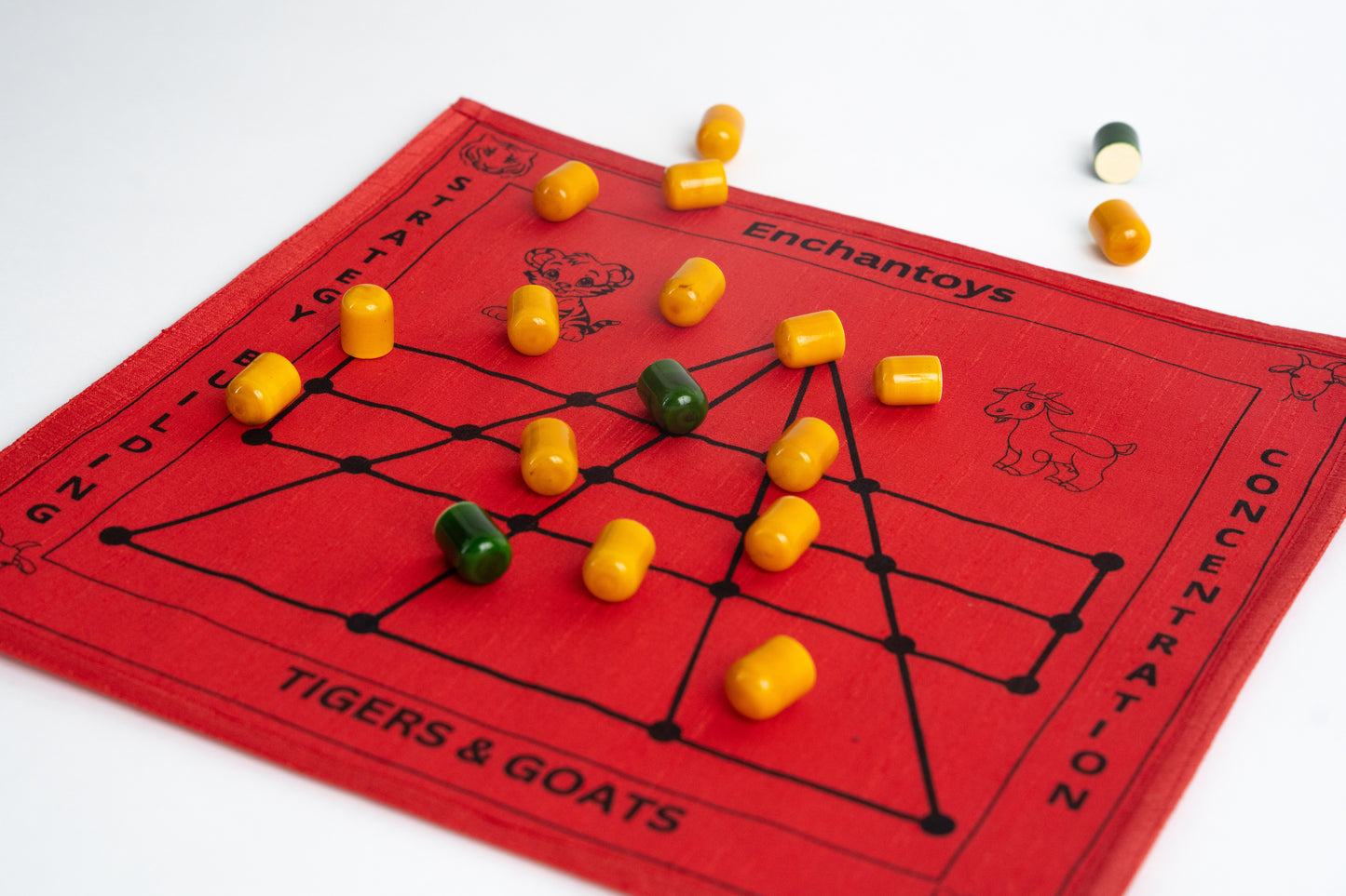 Buy Puli Meka (BaghChaal) – Best Raw Silk Indian Strategy Game Online On Enchantoys