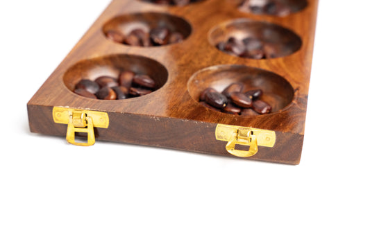 Buy Mancala 5-Pits Foldable Teak Board – Portable Strategy Game Online On Enchantoys