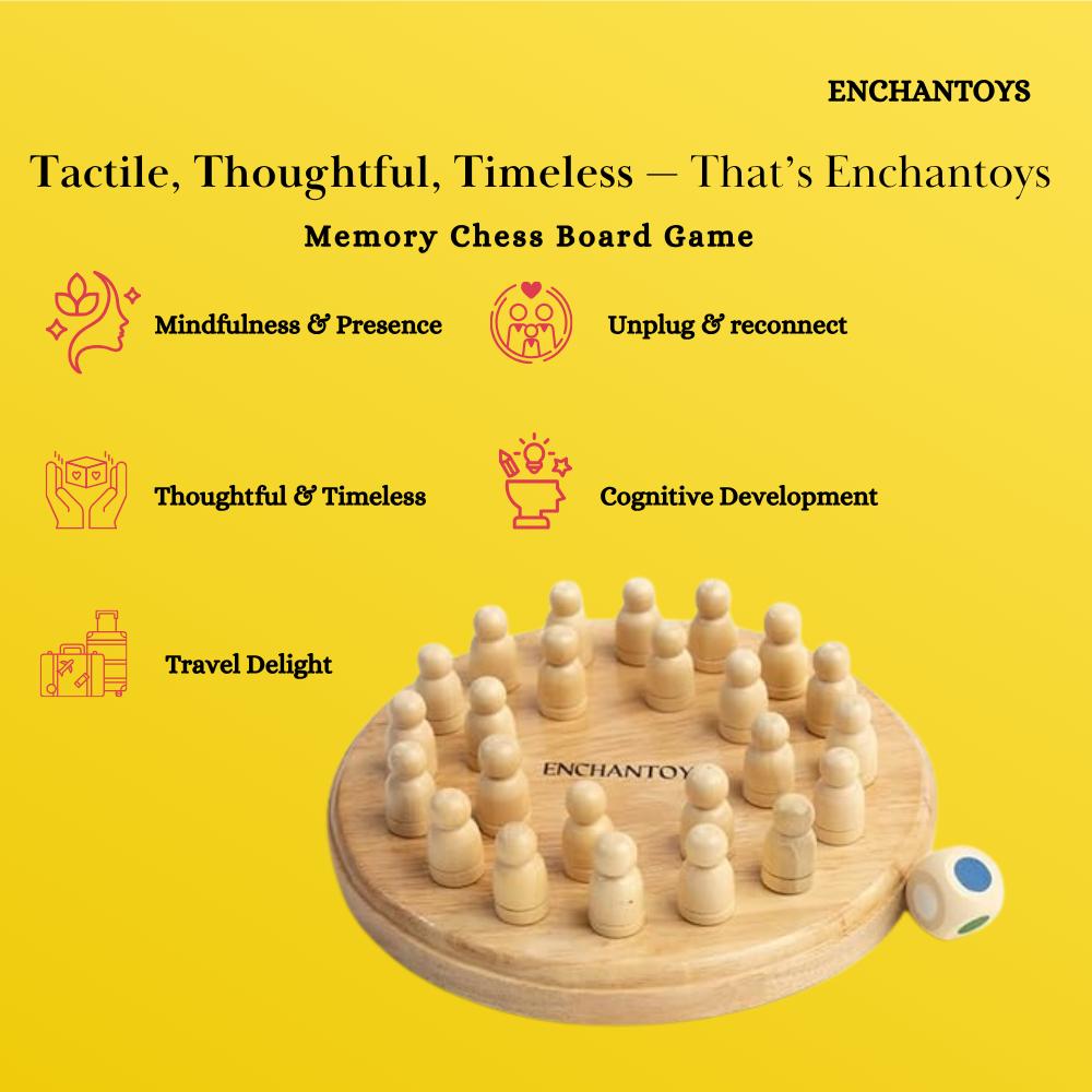 Buy Memory Chess Game– Wooden Brain Training Board for All Ages Online On Enchantoys
