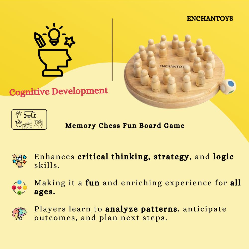 Buy Memory Chess Game– Wooden Brain Training Board for All Ages Online On Enchantoys