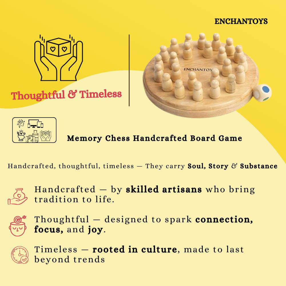 Buy Memory Chess Game– Wooden Brain Training Board for All Ages Online On Enchantoys