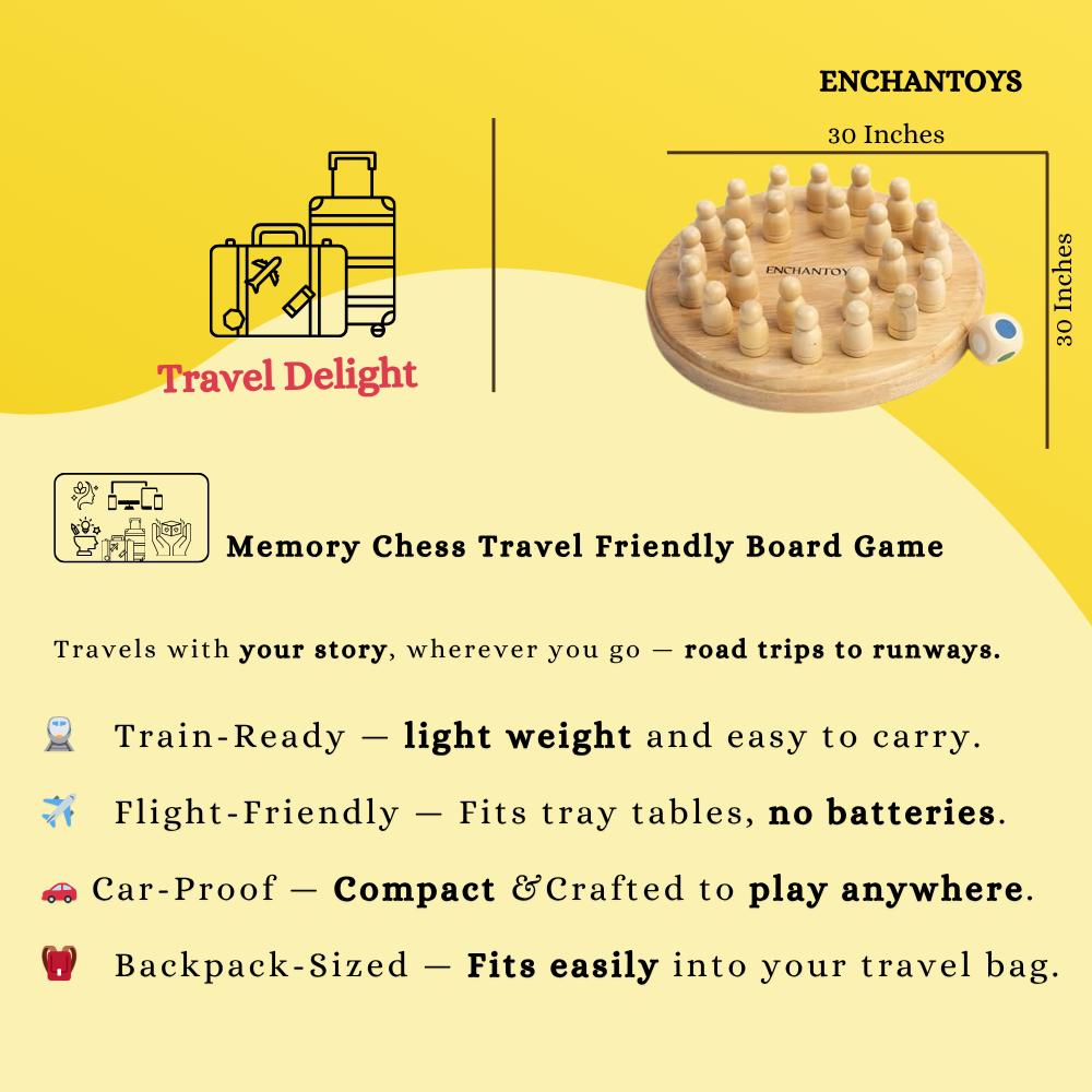 Buy Memory Chess Game– Wooden Brain Training Board for All Ages Online On Enchantoys