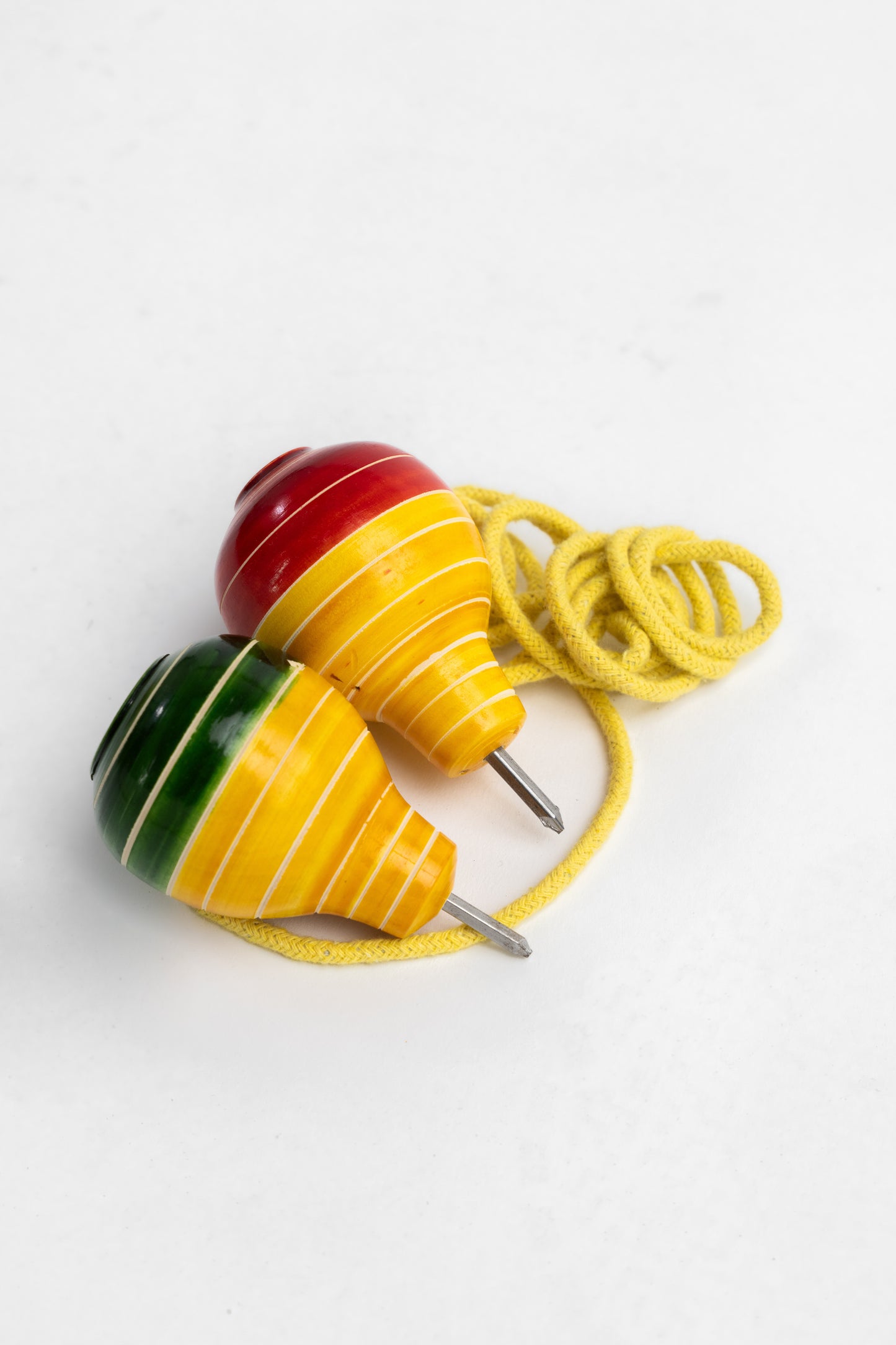 Handmade wooden Latoo toy – classic Indian spinning top game