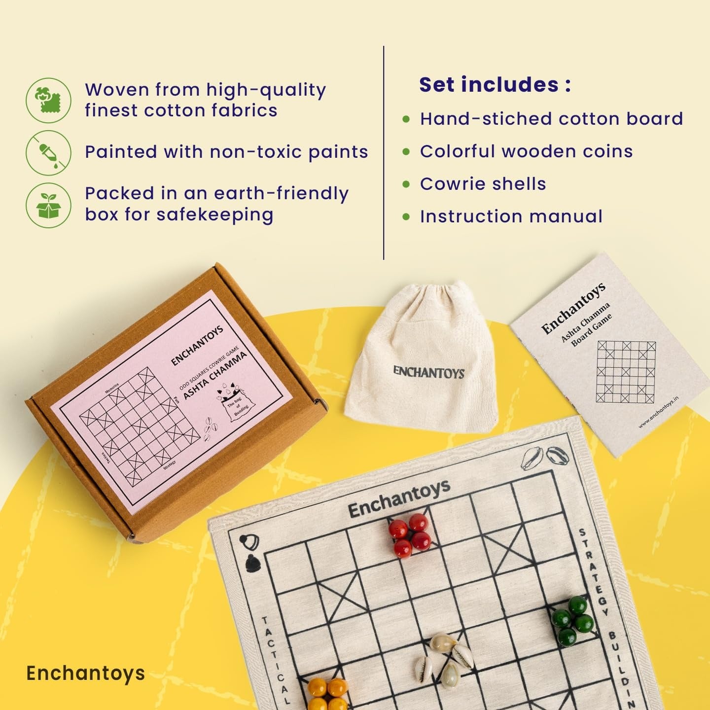 Buy Ashta Chamma - Handcrafted Traditional Indian Board Game Online On Enchantoys