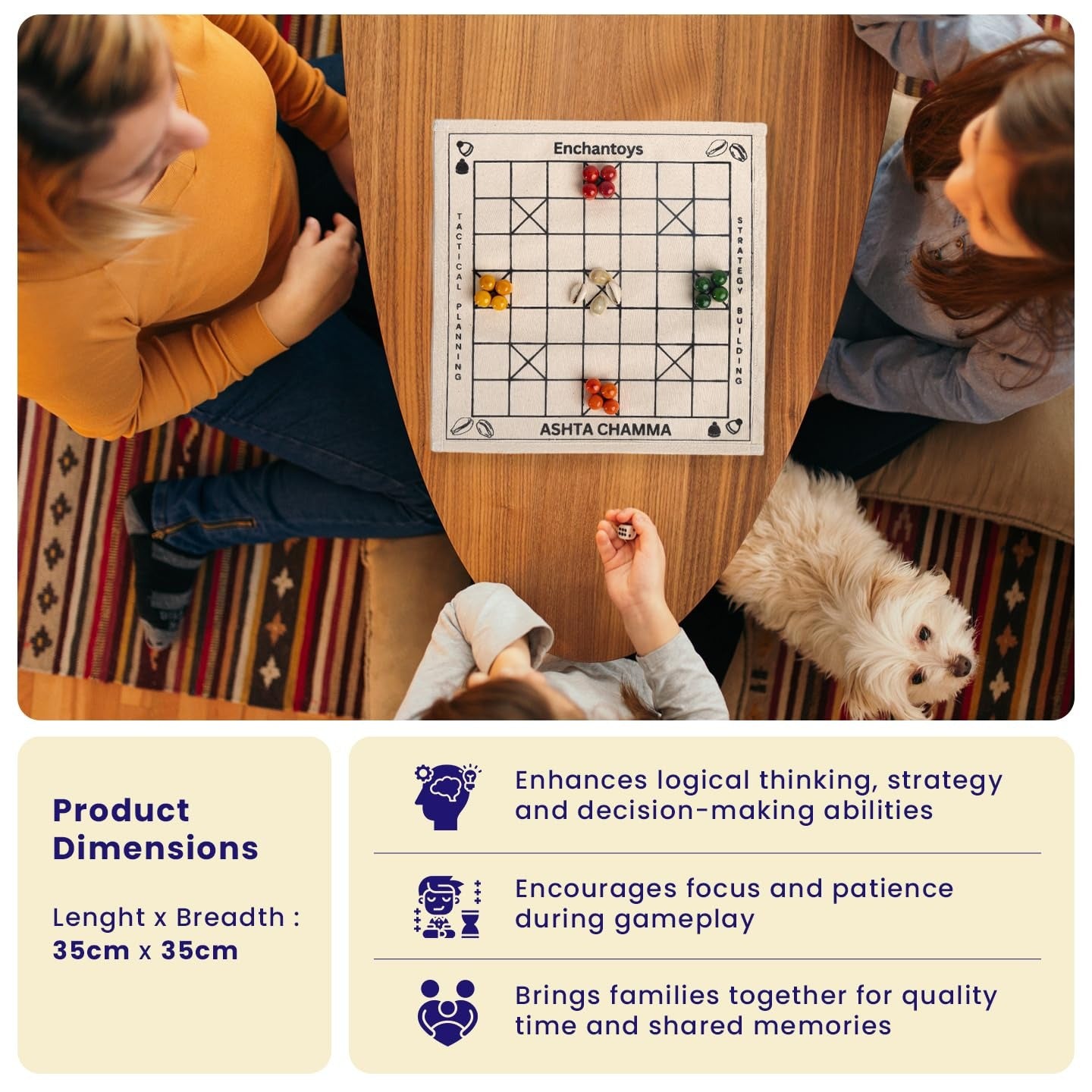 Buy Ashta Chamma - Handcrafted Traditional Indian Board Game Online On Enchantoys