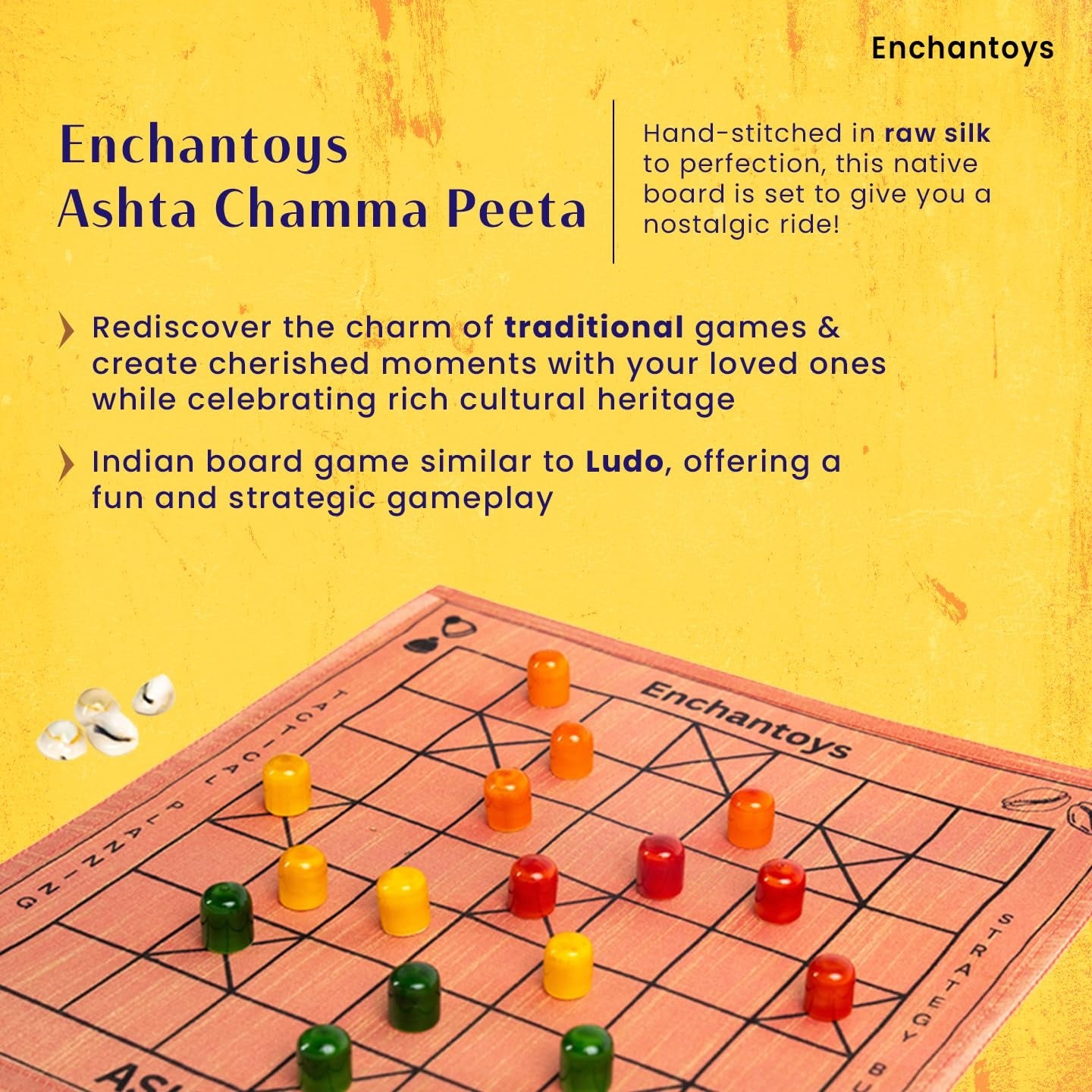 Buy Trending Ashta Chamma Board Game – Handcrafted Brass & Wood Online On Enchantoys
