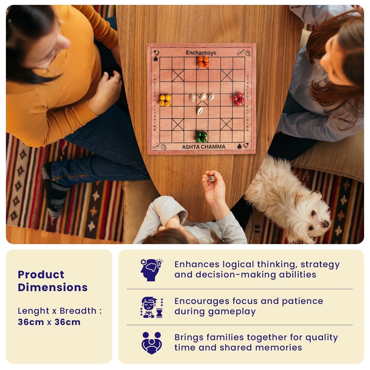 Buy Trending Ashta Chamma Board Game – Handcrafted Brass & Wood Online On Enchantoys