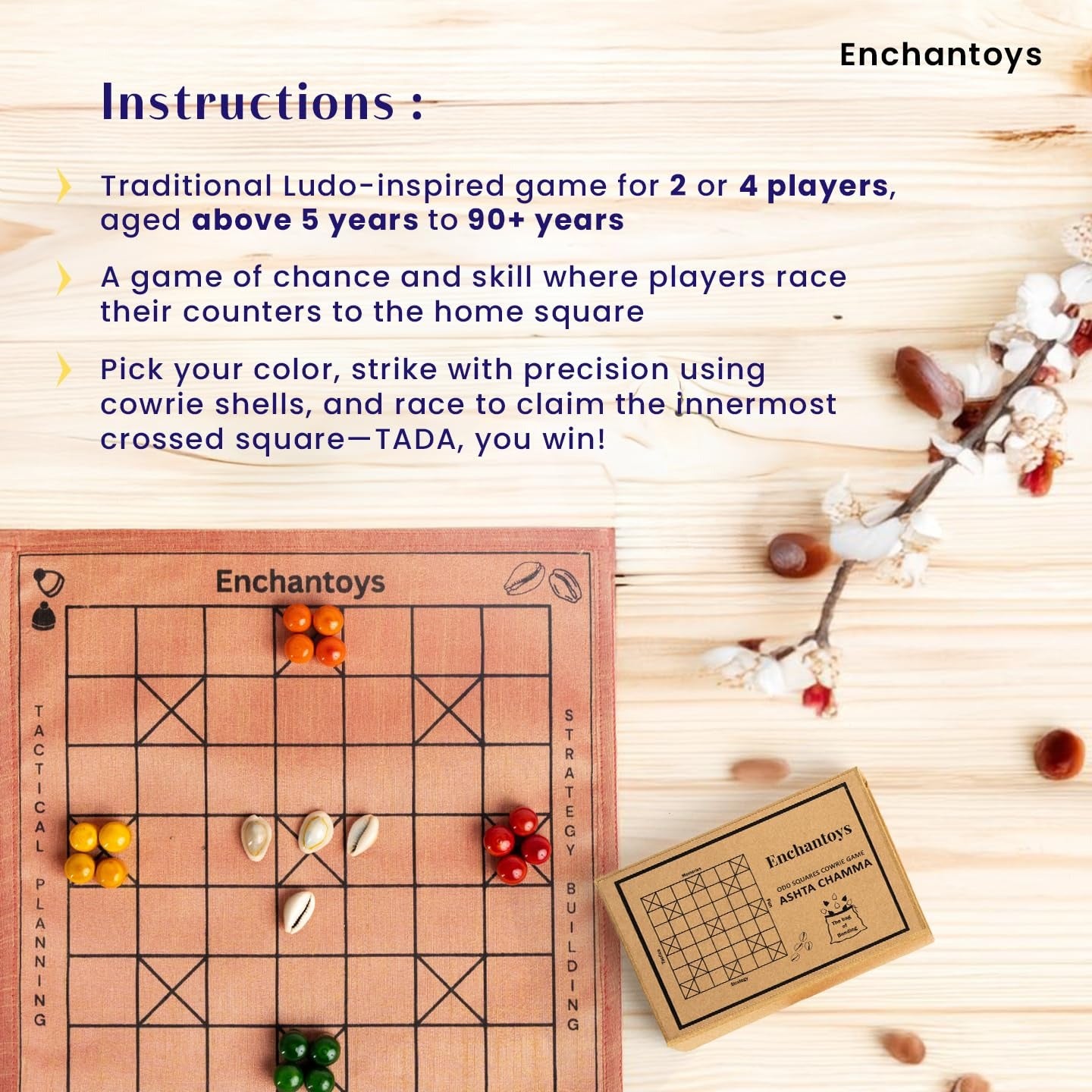 Buy Trending Ashta Chamma Board Game – Handcrafted Brass & Wood Online On Enchantoys