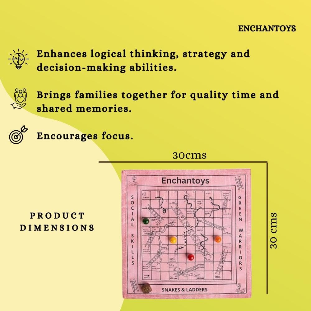 Buy Snakes & Ladders – Best Raw Silk Indian Classic Board Game Online On Enchantoys