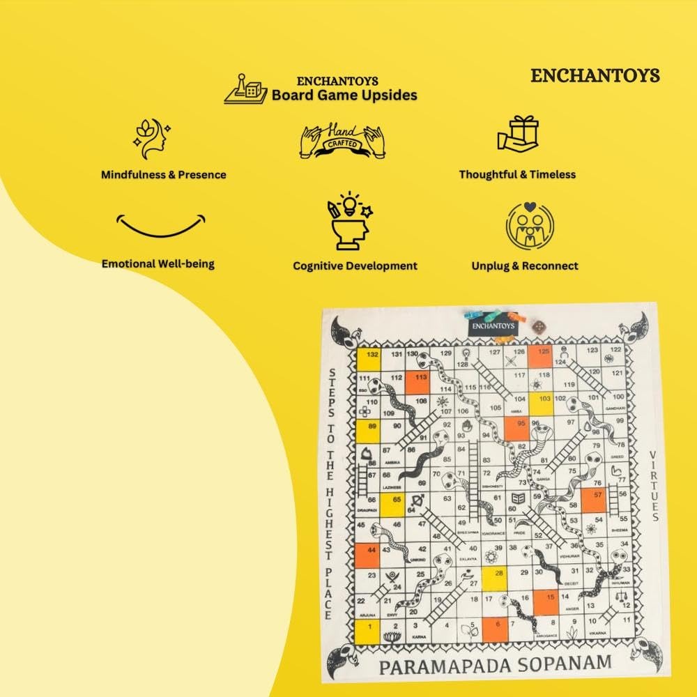 Buy Paramapadasopanam–Traditional Snakes & Ladders Indian Board Online On Enchantoys
