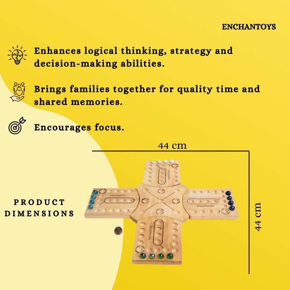 Buy Pachisi Magnetic Board – Handcrafted Wooden Strategy Game Online On Enchantoys
