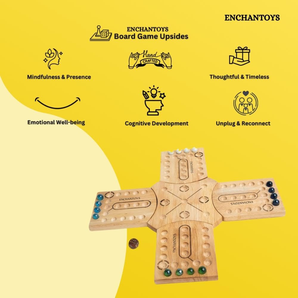 Buy Pachisi Magnetic Board – Handcrafted Wooden Strategy Game Online On Enchantoys