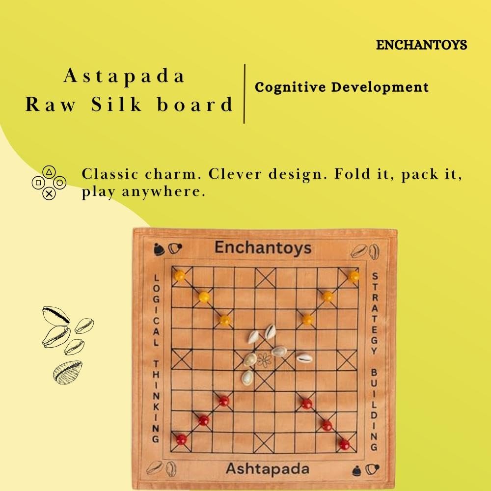 Buy Ashta Pada–Handcrafted Eco-friendly Native Game in Raw Silk Online On Enchantoys