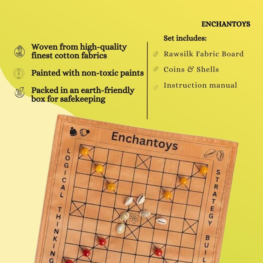 Buy Ashta Pada–Handcrafted Eco-friendly Native Game in Raw Silk Online On Enchantoys