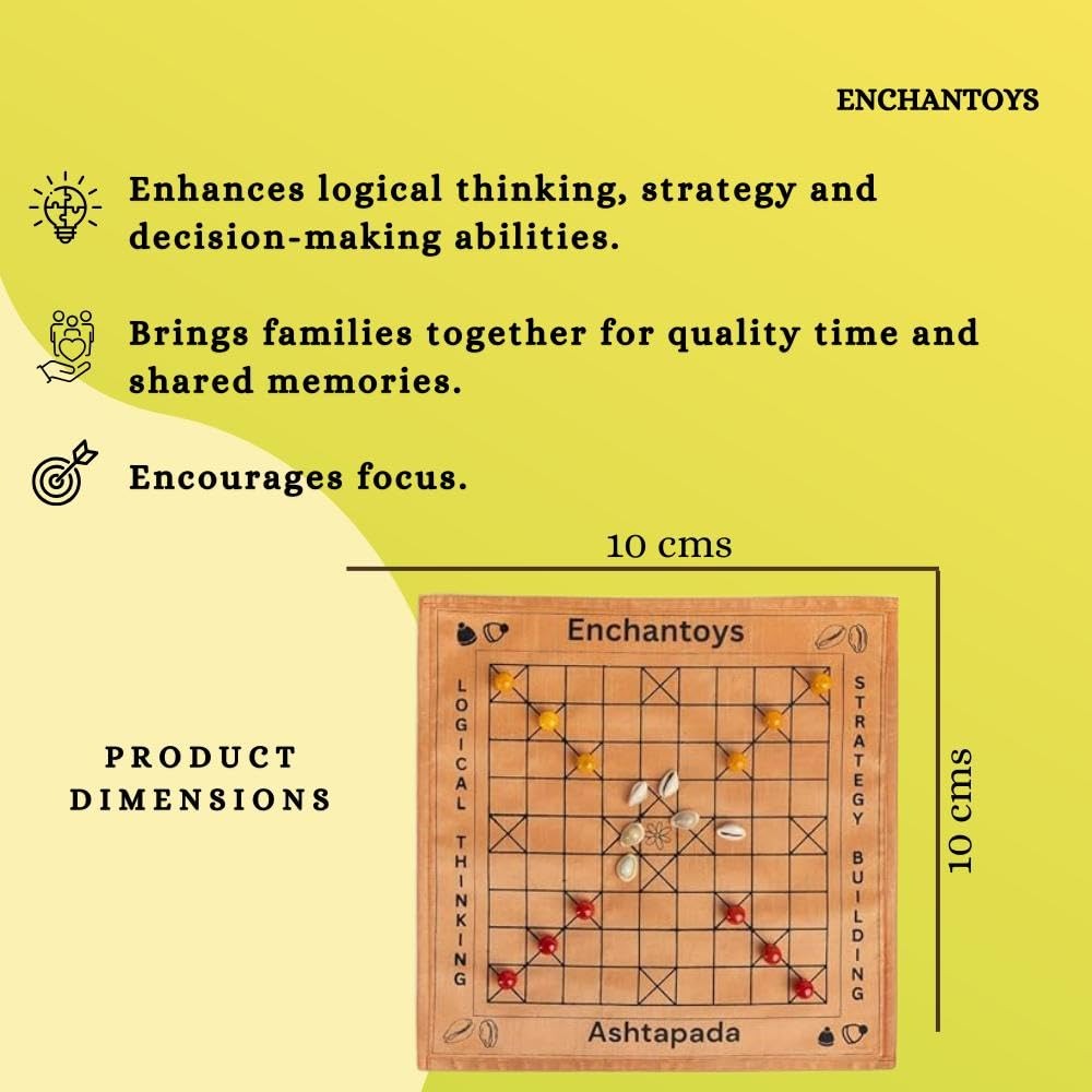 Buy Ashta Pada–Handcrafted Eco-friendly Native Game in Raw Silk Online On Enchantoys