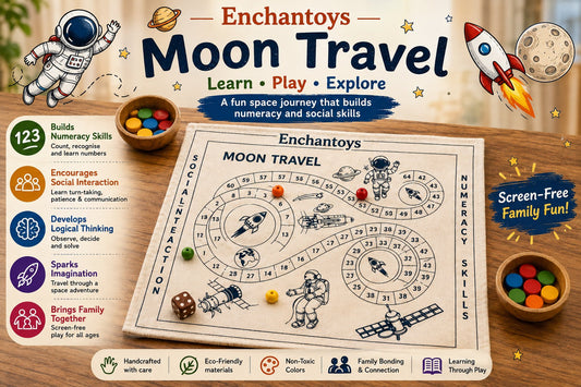 Moon Travel Board Game for Kids | Enchantoys