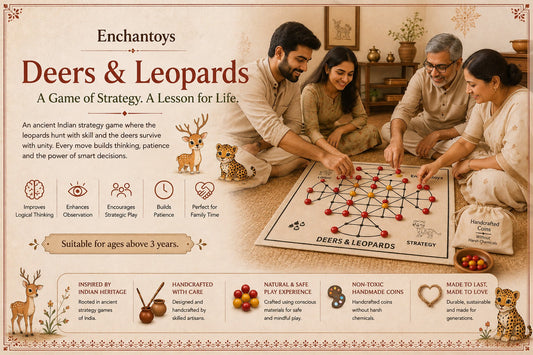 Deers & Leopards Strategy Game | Handcrafted Indian Board Game – Enchantoys
