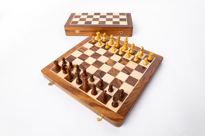 Buy Magnetic Wooden Chess Set – Luxe Folding Board with Drawers Online On Enchantoys