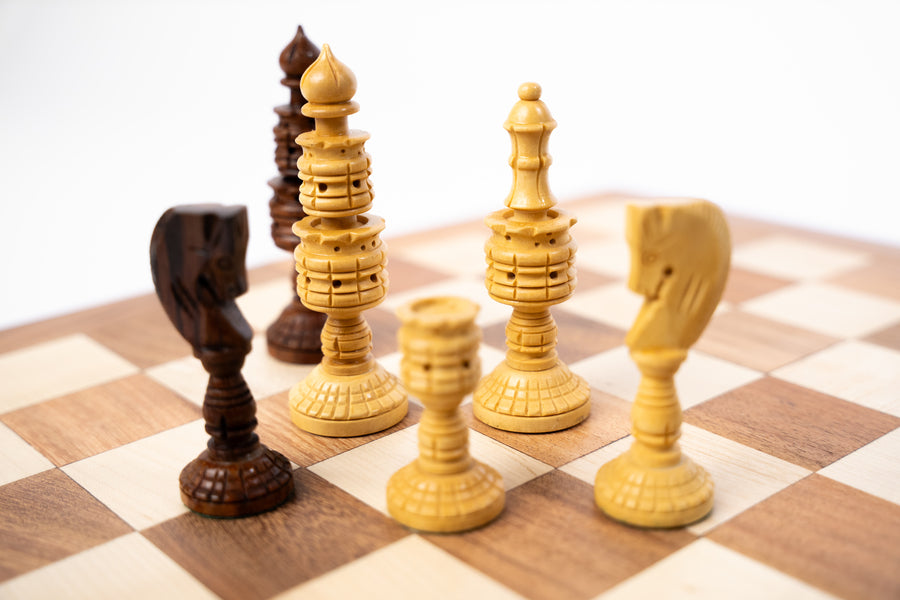 Set Scacchi In Legno Con Scacchiera Pieghevole 15x15 Pollici – Gioco Da Tavolo Classico, Regalo Perfetto