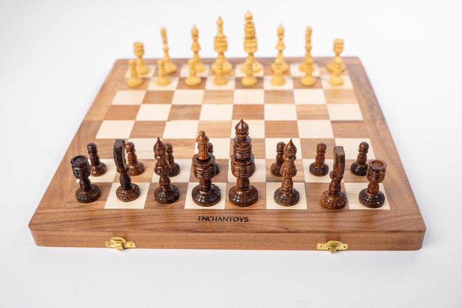 Buy Handcrafted 16” Wooden Chess Board - Trending Premium Set Online On Enchantoys