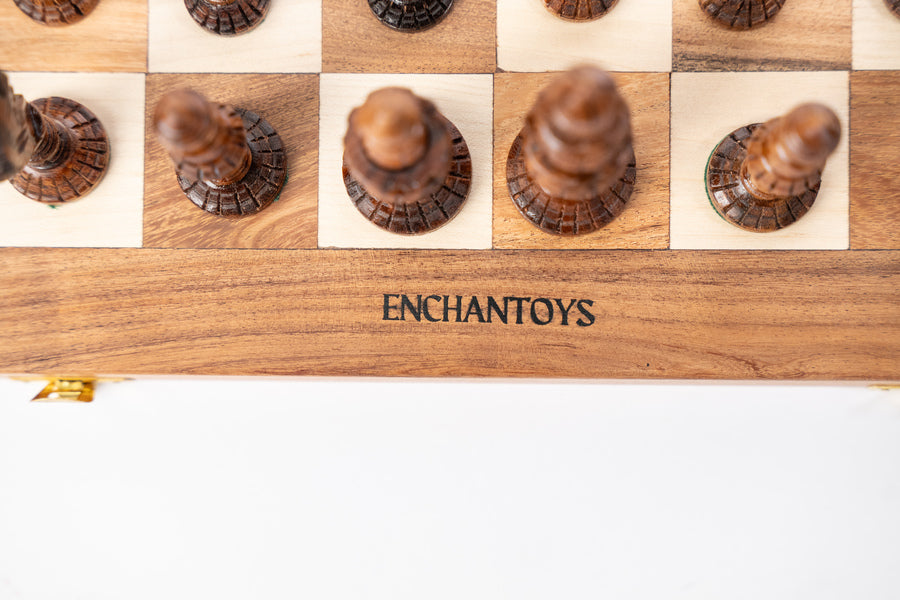 Buy Handcrafted 16” Wooden Chess Board - Trending Premium Set Online On Enchantoys