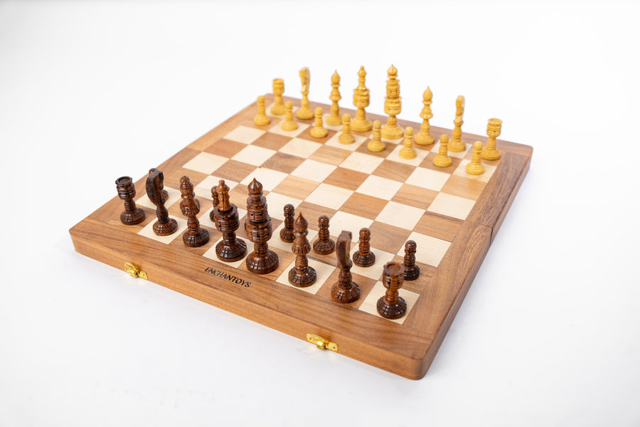 Buy Handcrafted 16” Wooden Chess Board - Trending Premium Set Online On Enchantoys