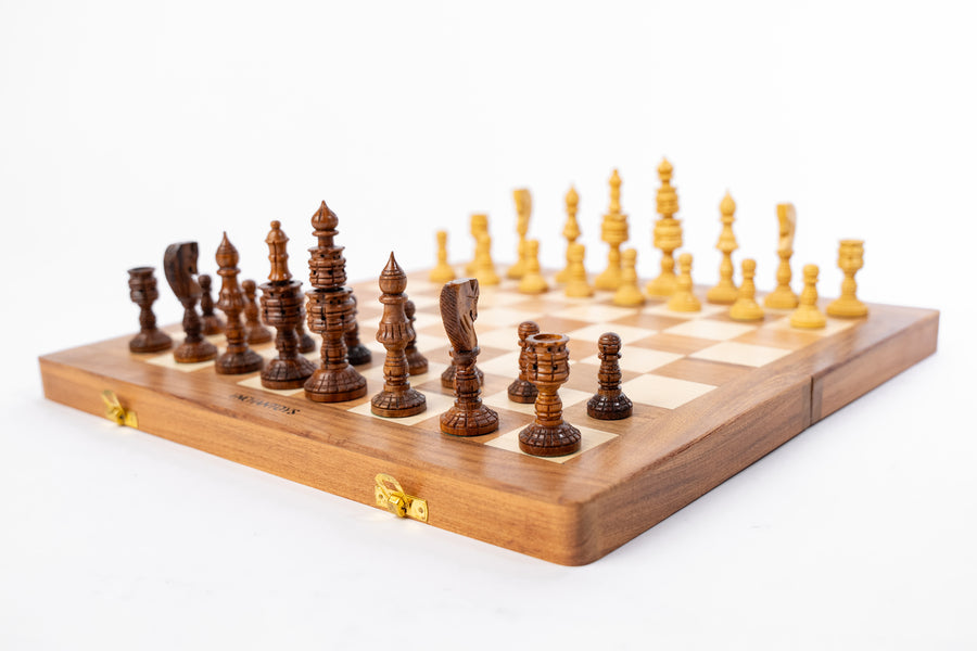 Buy Handcrafted 16” Wooden Chess Board - Trending Premium Set Online On Enchantoys