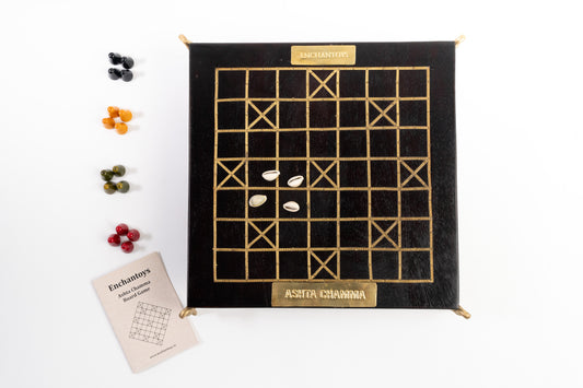 Buy Ashta Chamma Brass Inlay Board– Chowka Bara/Katta Mane/Ludo Online On Enchantoys