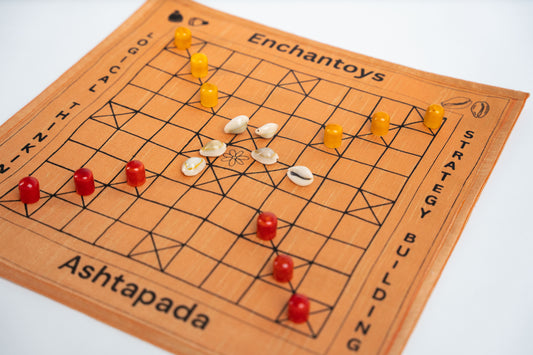 Buy Ashta Pada–Handcrafted Eco-friendly Native Game in Raw Silk Online On Enchantoys
