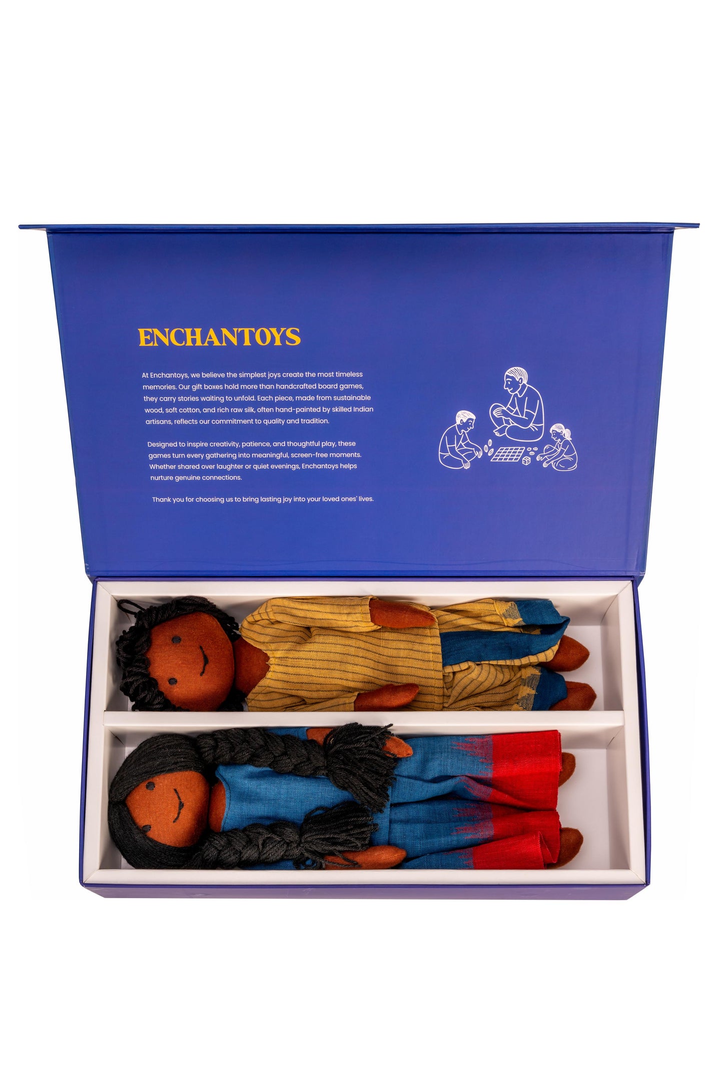 Enchantoys Haru & Vaaru – Handmade Fabric Brown Dolls for Children| Safe, Soft & Perfect for Gifting