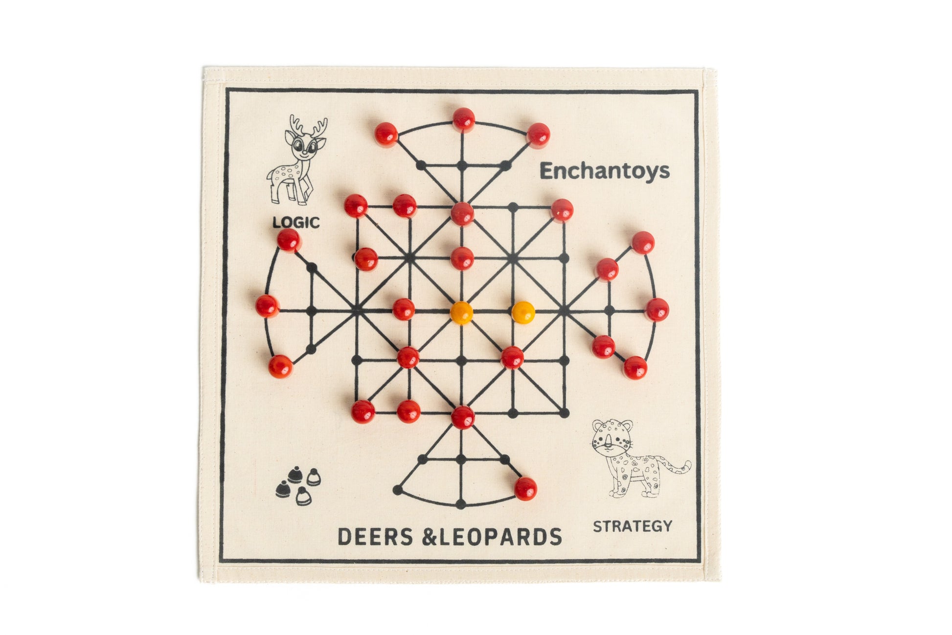 Buy Deers & Leopards Game – Cotton Cloth Indian Cultural Board Online On Enchantoys