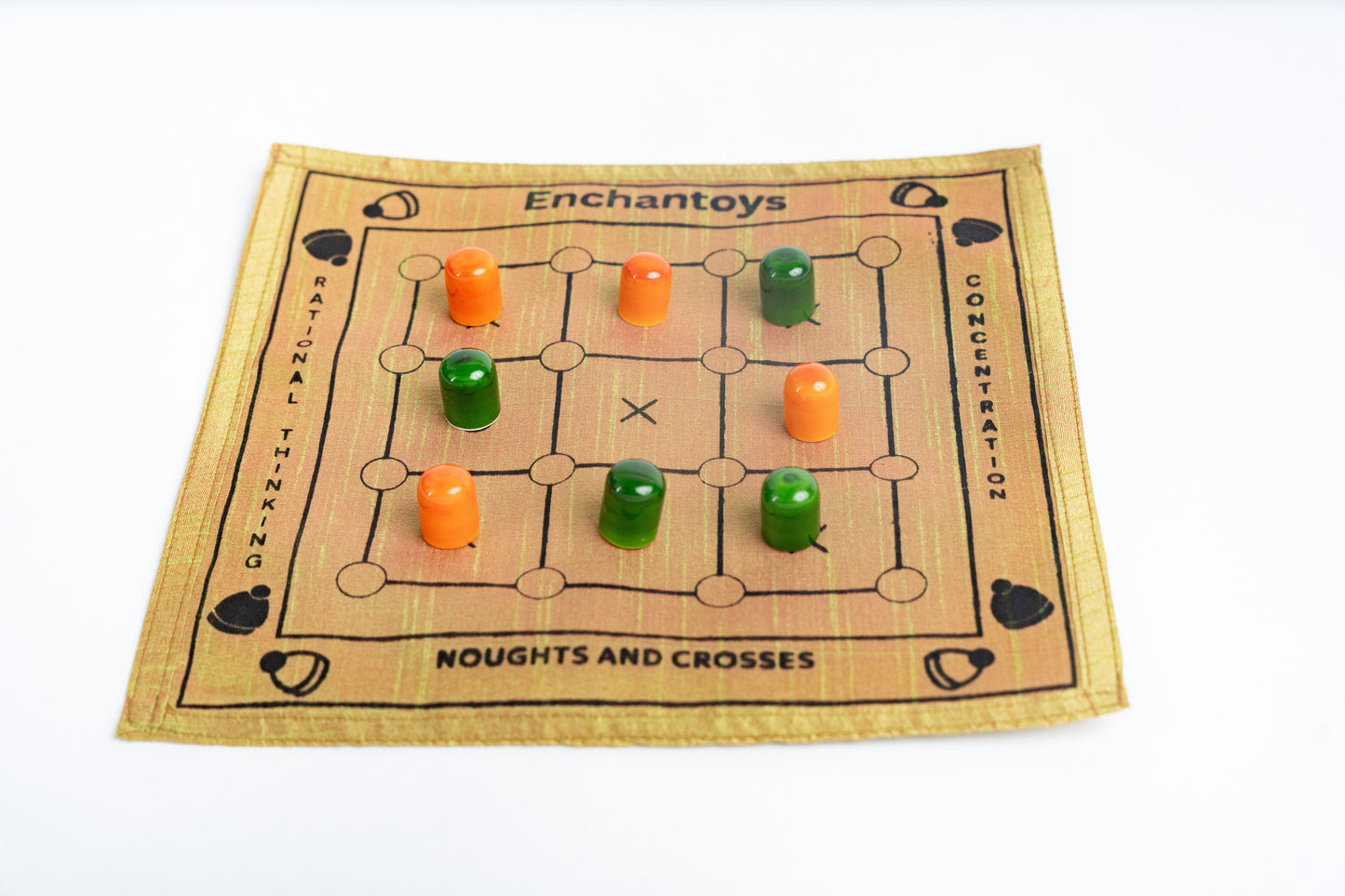 Buy Noughts and Crosses – Raw Silk Indian Tic-Tac-Toe Game Online On Enchantoys 