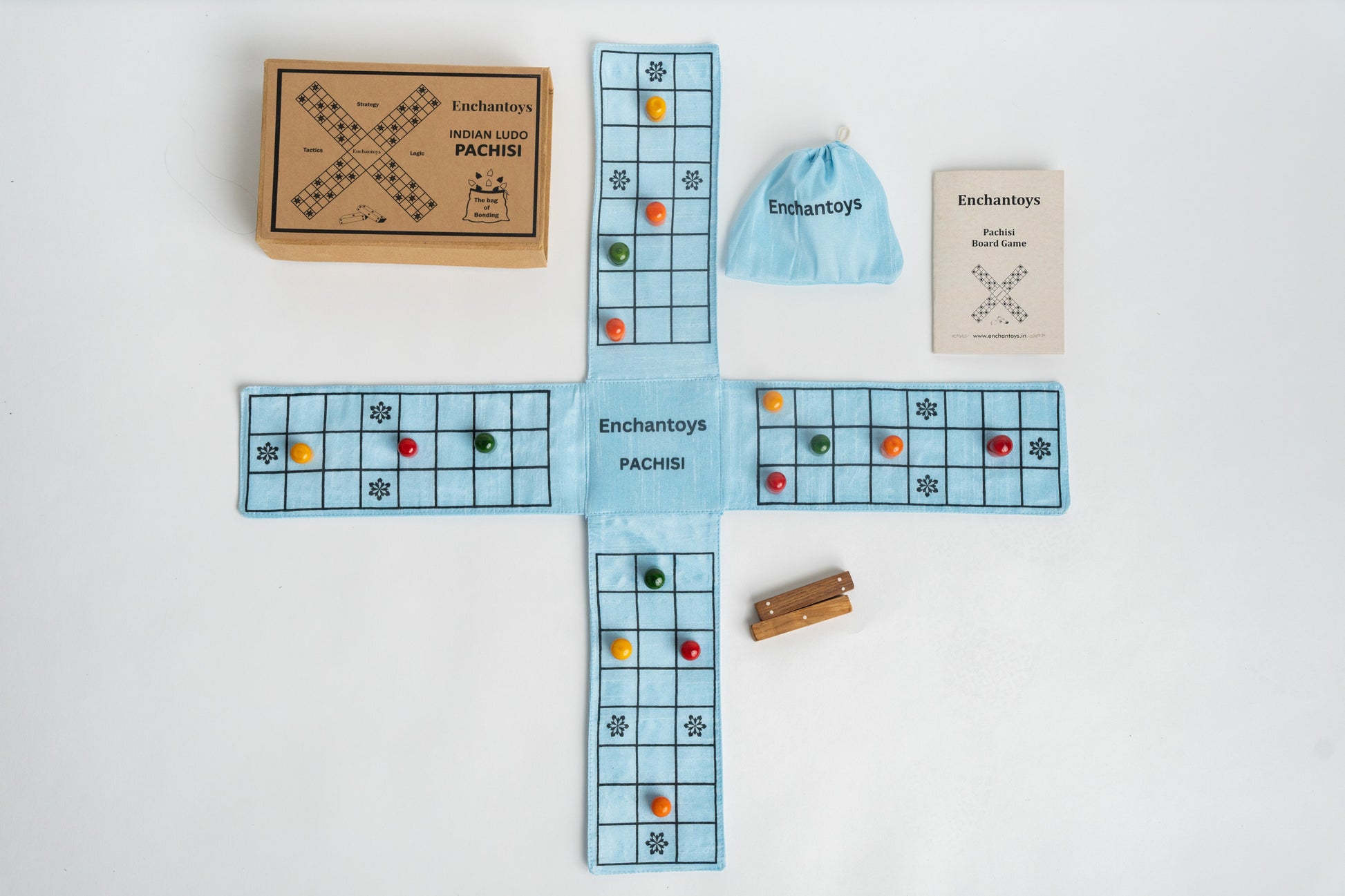 Buy Pachisi Board Game – Raw Silk Indian Cultural Dice Game Online On Enchantoys