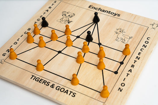 Buy Puli Meka (BaghChaal) – Wooden Peeta Indian Strategy Game Online On Enchantoys