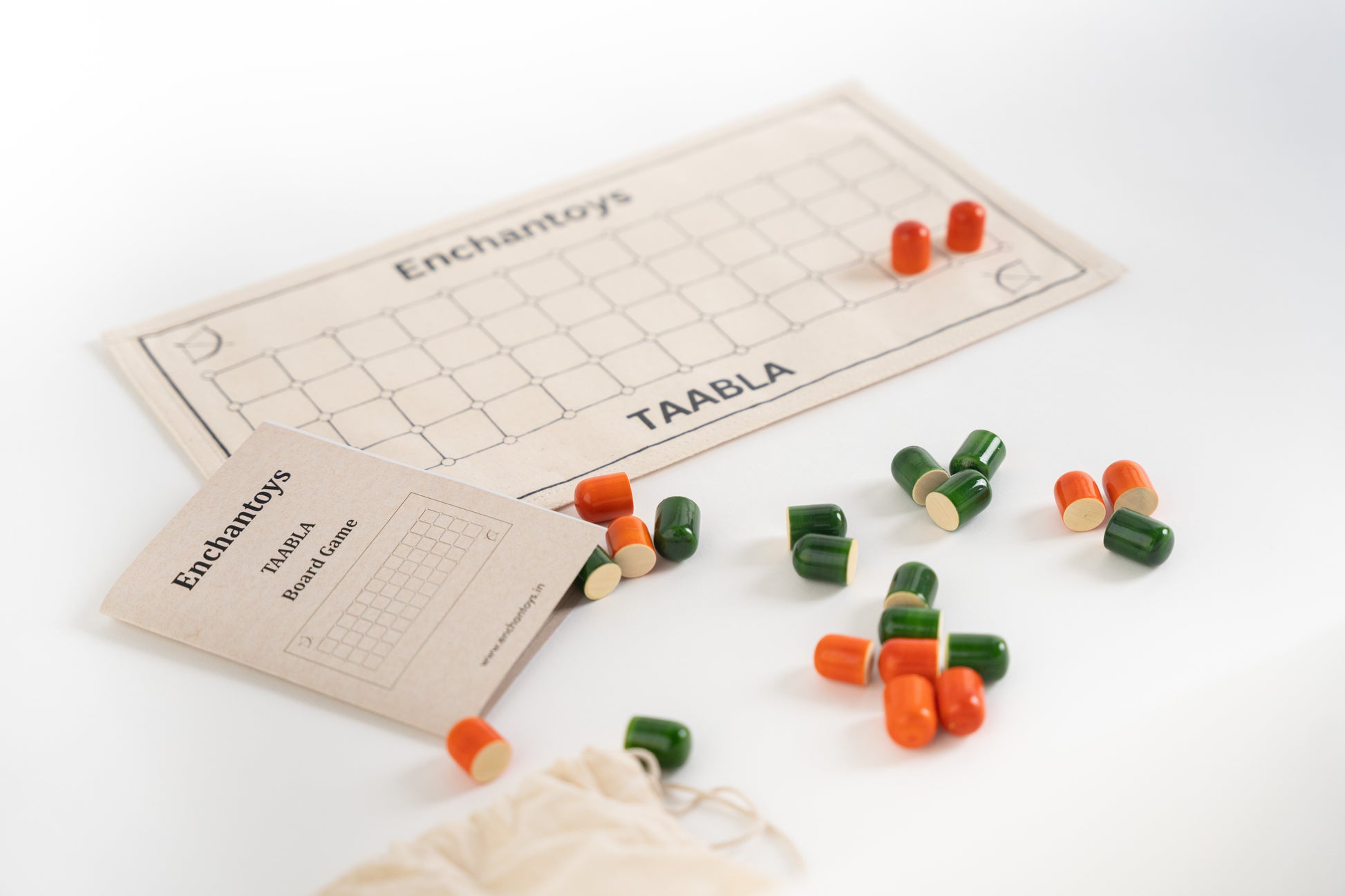Buy Taabla Board Game – Indian Strategy Game on Cotton Cloth Online On Enchantoys