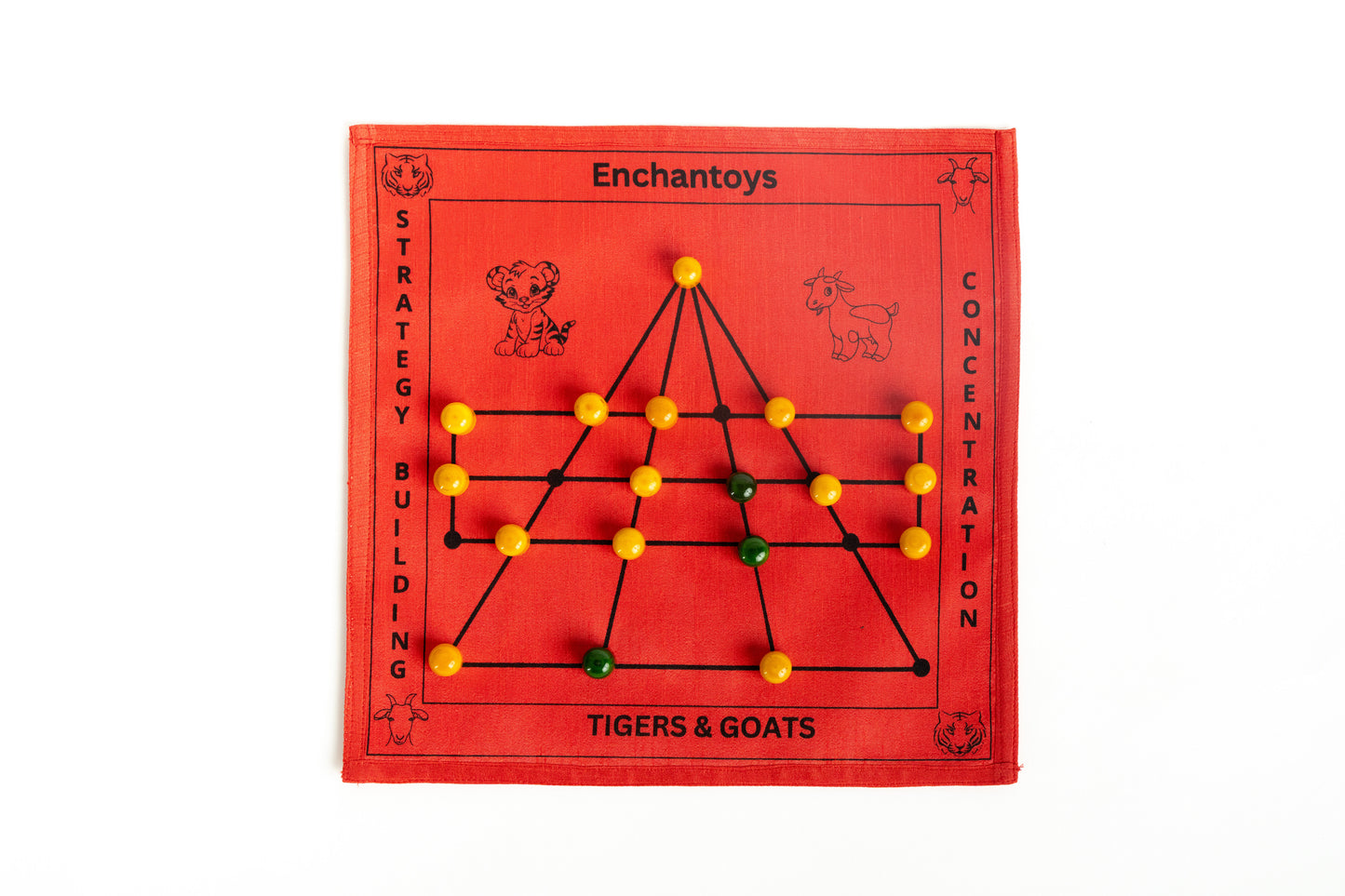 Buy Puli Meka (BaghChaal) – Best Raw Silk Indian Strategy Game Online On Enchantoys 