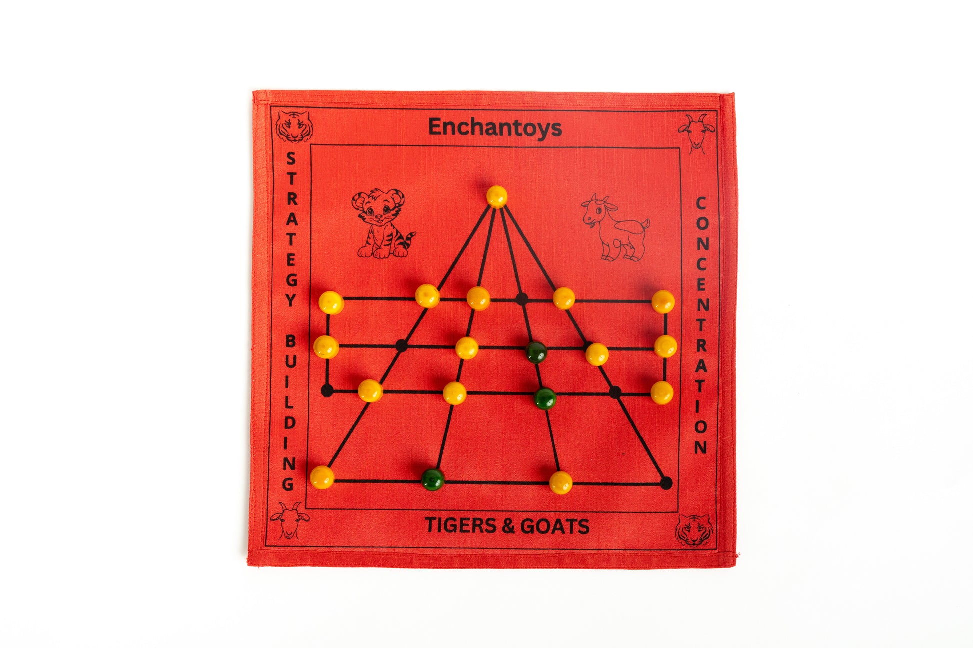 Buy Puli Meka (BaghChaal) – Best Raw Silk Indian Strategy Game Online On Enchantoys 