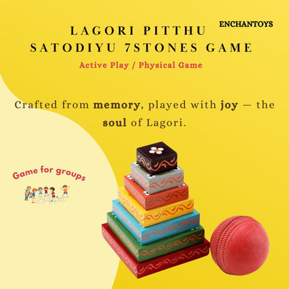 Lagori (Seven Stones) Game Set | Traditional Indian Outdoor Game for Family Fun