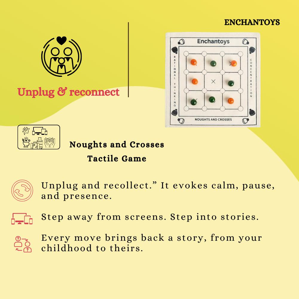 Tactile game packaging with Enchantoys branding 